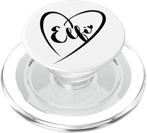 Elfi Name Vorname Kalligrafie Herz Zeichnung Schwarz PopSockets PopGrip für MagSafe von Namensgeschenke Kalligrafie Herz