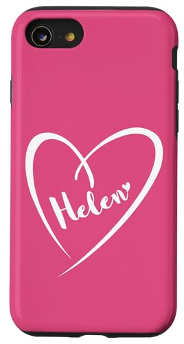 Helen Name Vorname Kalligrafie Herz Zeichnung Weiß Hülle für iPhone SE (2020) / 7 / 8 von Namensgeschenke Kalligrafie Herz