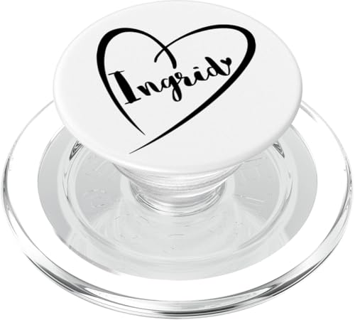 Ingrid Name Vorname Kalligrafie Herz Zeichnung Schwarz PopSockets PopGrip für MagSafe von Namensgeschenke Kalligrafie Herz