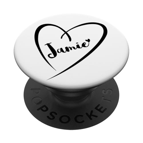 Jamie Name Vorname Kalligrafie Herz Zeichnung Schwarz PopSockets Klebender PopGrip Jamie Name Vorname Kalligrafie Herz Zeichnung Schwarz PopSockets Klebender PopGrip von Namensgeschenke Kalligrafie Herz