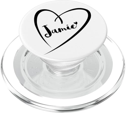 Jamie Name Vorname Kalligrafie Herz Zeichnung Schwarz PopSockets PopGrip für MagSafe von Namensgeschenke Kalligrafie Herz