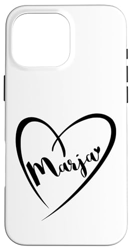 Marja Name Vorname Kalligrafie Herz Zeichnung Schwarz Hülle für iPhone 16 Pro Max Marja Name Vorname Kalligrafie Herz Zeichnung Schwarz Hülle für iPhone 16 Pro Max von Namensgeschenke Kalligrafie Herz