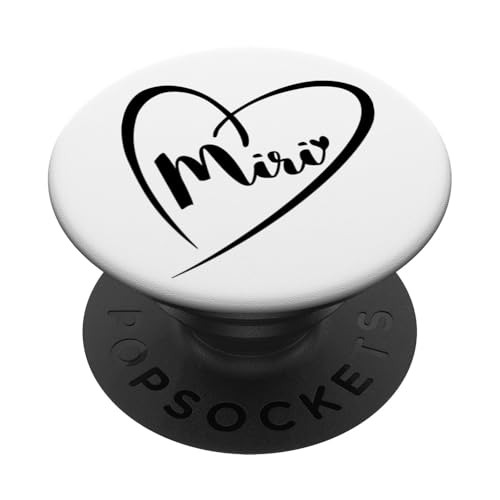 Miri Name Vorname Kalligrafie Herz Zeichnung Schwarz PopSockets Klebender PopGrip Miri Name Vorname Kalligrafie Herz Zeichnung Schwarz PopSockets Klebender PopGrip von Namensgeschenke Kalligrafie Herz