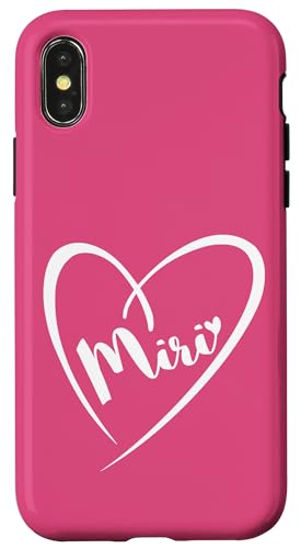 Miri Name Vorname Kalligrafie Herz Zeichnung Weiß Hülle für iPhone X/XS Miri Name Vorname Kalligrafie Herz Zeichnung Weiß Hülle für iPhone X/XS von Namensgeschenke Kalligrafie Herz