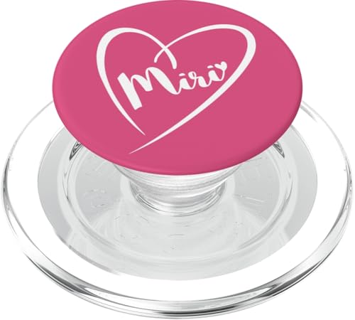 Miri Name Vorname Kalligrafie Herz Zeichnung Weiß PopSockets PopGrip für MagSafe von Namensgeschenke Kalligrafie Herz