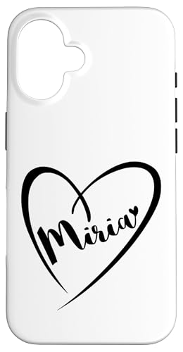 Miria Name Vorname Kalligrafie Herz Zeichnung Schwarz Hülle für iPhone 16 Miria Name Vorname Kalligrafie Herz Zeichnung Schwarz Hülle für iPhone 16 von Namensgeschenke Kalligrafie Herz