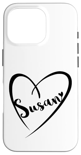 Susan Name Vorname Kalligrafie Herz Zeichnung Schwarz Hülle für iPhone 16 Pro Susan Name Vorname Kalligrafie Herz Zeichnung Schwarz Hülle für iPhone 16 Pro von Namensgeschenke Kalligrafie Herz
