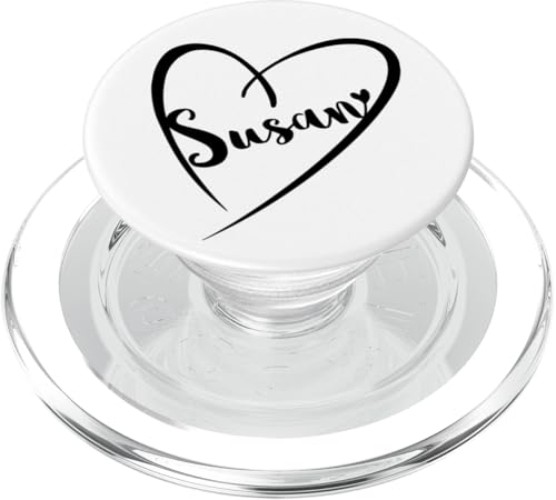 Susan Name Vorname Kalligrafie Herz Zeichnung Schwarz PopSockets PopGrip für MagSafe von Namensgeschenke Kalligrafie Herz