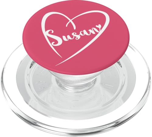 Susan Name Vorname Kalligrafie Herz Zeichnung Weiß PopSockets PopGrip für MagSafe von Namensgeschenke Kalligrafie Herz