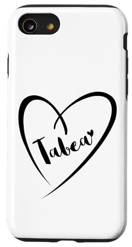 Tabea Name Vorname Kalligrafie Herz Zeichnung Schwarz Hülle für iPhone SE (2020) / 7 / 8 von Namensgeschenke Kalligrafie Herz