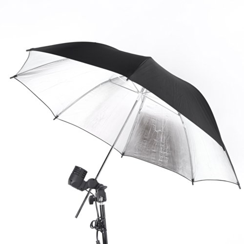 Namolit 83cm Studio-Foto-Strobe-Blitz-Licht-Reflektor-Schwarz-Silber-Regenschirm 33 Zoll von Namolit