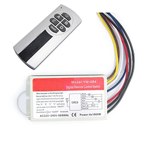 NAMVO Funk-Wandschalter und Fernbedienung 220V Vier-Wege, Fünf-Stufen-Wireless Switch Digitale Fernbedienung wechseln NAMVO Funk-Wandschalter und Fernbedienung 220V Vier-Wege, Fünf-Stufen-Wireless Switch Digitale Fernbedienung wechseln von Namvo