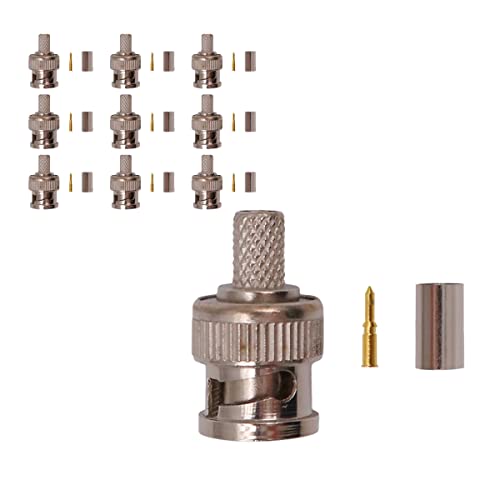 Namvo BNC-Stecker BNC-Stecker Crimpstecker 10 Stück Koaxialkabel BNC-Typ L?tkonverter für RG59 Namvo BNC-Stecker BNC-Stecker Crimpstecker 10 Stück Koaxialkabel BNC-Typ L?tkonverter für RG59 von Namvo