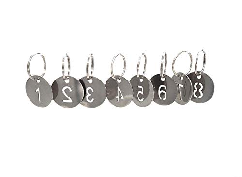 NanTun 304 Edelstahl-Schlüsselanhänger mit Ring, 300 Stück, 25 mm ausgehöhlte Zahlen-ID-Tags, Schlüsselanhänger, nummerierte Schlüsselanhänger – 1 bis 300 Stück von NanTun