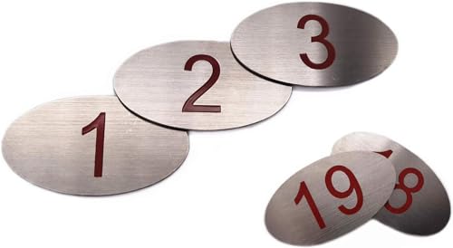 NanTun 304 Edelstahl gravierte ovale Tabelle rote Zahlen (1–30), Pubs, Restaurants, Clubs – 1 bis 30 von NanTun