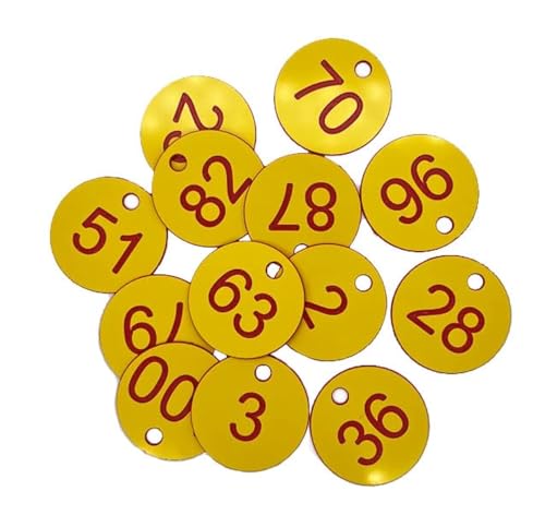 NanTun 35mm ABS Key Tags Engraved Number Id Tags, Numbered Key Tags 50 Pieces - Yellow - 1 to 100 NanTun 35mm ABS Key Tags Engraved Number Id Tags, Numbered Key Tags 50 Pieces - Yellow - 1 to 100 von NanTun