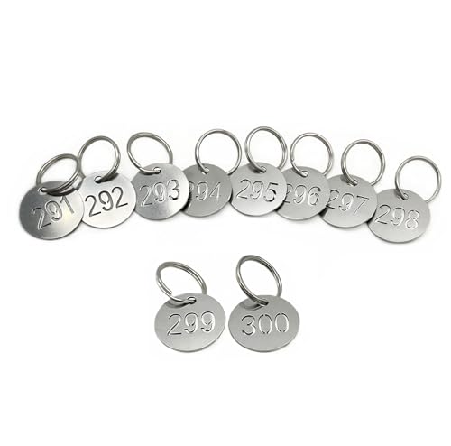 NanTun Nummernschilder 1–60, 25 mm, 304 Edelstahl, ausgehöhlt, nummeriert, Schlüsselanhänger mit Ringen, Zahlen-ID-Tags, Schlüsselanhänger von NanTun