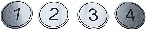 NanTun Runde Tischnummern aus ABS-Kunststoff, graviert, 5 cm, für Pubs, Restaurants, Clubs, Silber 1 bis 25 von NanTun