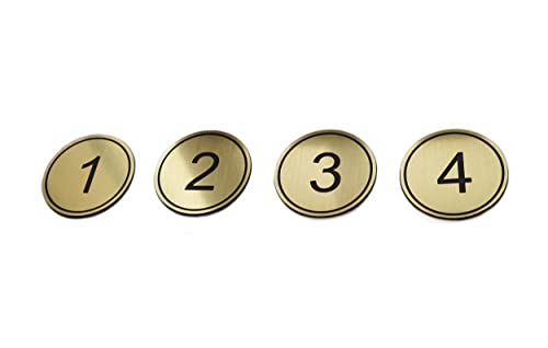 NanTun Tischnummern aus ABS, graviert, 5 cm, rund, 1-50, für Kneipen, Restaurants, Clubs, Goldfarben 1 bis 50 von NanTun
