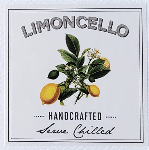 Limoncello Etiketten, Schatten-Stil, quadratisch, 5,1 x 5,1 cm, 12 Stück von Nancy Nikko