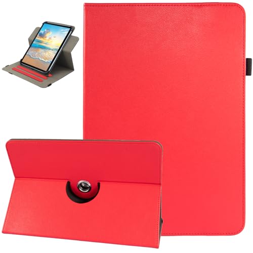Nannxiebky Universal-Schutzhülle für Android-Tablets, 7 8 Zoll, 360 Grad drehbar, Multi-Winkel, Standfunktion, Abdeckung für 17,8 cm (7 Zoll) und alle 7-8,5 Zoll Tablets, Rot von Nannxiebky