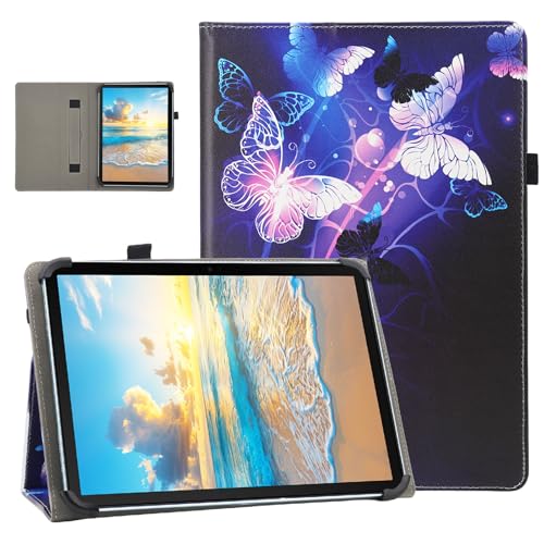 Nannxiebky Universal-Schutzhülle für Android-Tablets mit 17,8 cm (7 - 8 Zoll), schmal, klappbar, mit Handschlaufe, für 17,8 cm - 21,6 cm (7 - 8,0 Zoll) Tablets, lila Schmetterling von Nannxiebky