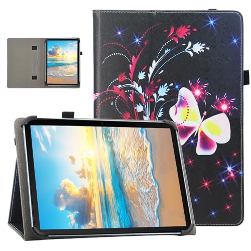 Nannxiebky Universal-Schutzhülle für Android-Tablets mit 25,4 cm (10 Zoll) und 25,7 cm (10,1 Zoll) und alle 9,5-11-Zoll-Tablets (24,1 - 27,9 cm) (Geheimnisvolle Blume) von Nannxiebky