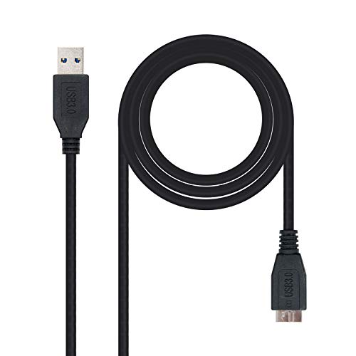 Nanocable 10.01.1102-BK - USB 3.0 auf Micro USB 3.0 Kabel, Hauptanwendung in Mobil und Digitalkameras, Typ A/M-Micro B/M, männlich-männlich, schwarz, 2.0 mts von NANOCABLE