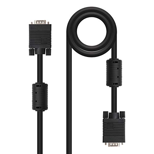 Nanocable 10.15.0115 - SVGA Kabel mit hochwertigem Ferrit für Monitor, Projektor und PC, HDB15/M-HDB15/M, schwarz, 15.0 mts von Nano Cable