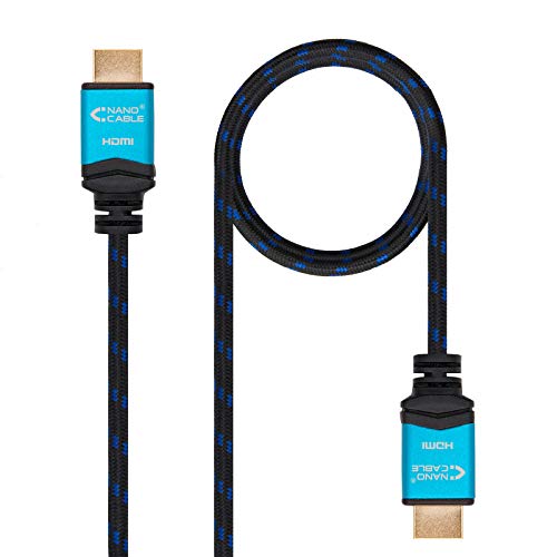 Nanocable 10.15.3701 - HDMI V2.0 Kabel Hochgeschwindigkeits mit Ethernet, 4K @ 60Hz, 18 Gbit/s, A/M-A/M, Ultra HD 3D ARC, Schwarz, 1.0 mts von NANOCABLE