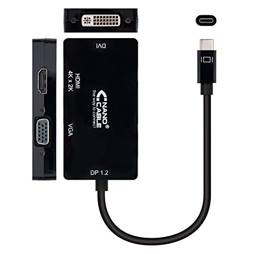 Nanocable 10.16.4301-BK - USB-C zu VGA/DVI/HDMI Konverter, 3in1, schwarz Nanocable 10.16.4301-BK - USB-C zu VGA/DVI/HDMI Konverter, 3in1, schwarz von NANOCABLE