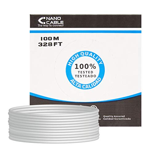 Nanocable 10.20.0302 - Ethernet Netzwerkkabel Spule, RJ45 Cat.5e UTP AWG24 R5 , grau, 100 mts von Nano Cable