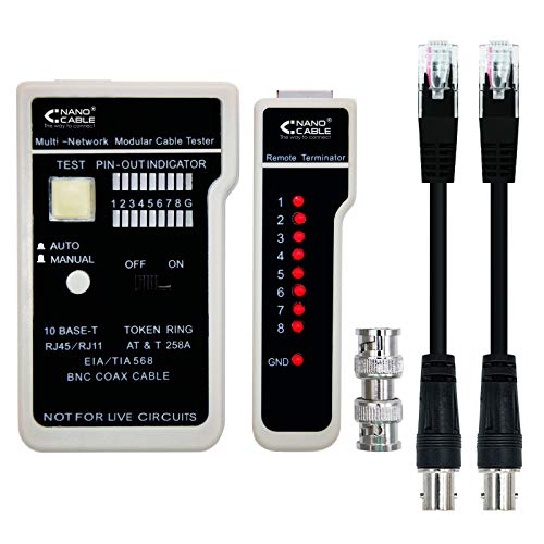Nanocable 10.31.0303 - Professioneller Tester für RJ11/RJ12/RJ45, und Koaxialkabel Nanocable 10.31.0303 - Professioneller Tester für RJ11/RJ12/RJ45, und Koaxialkabel von NANOCABLE