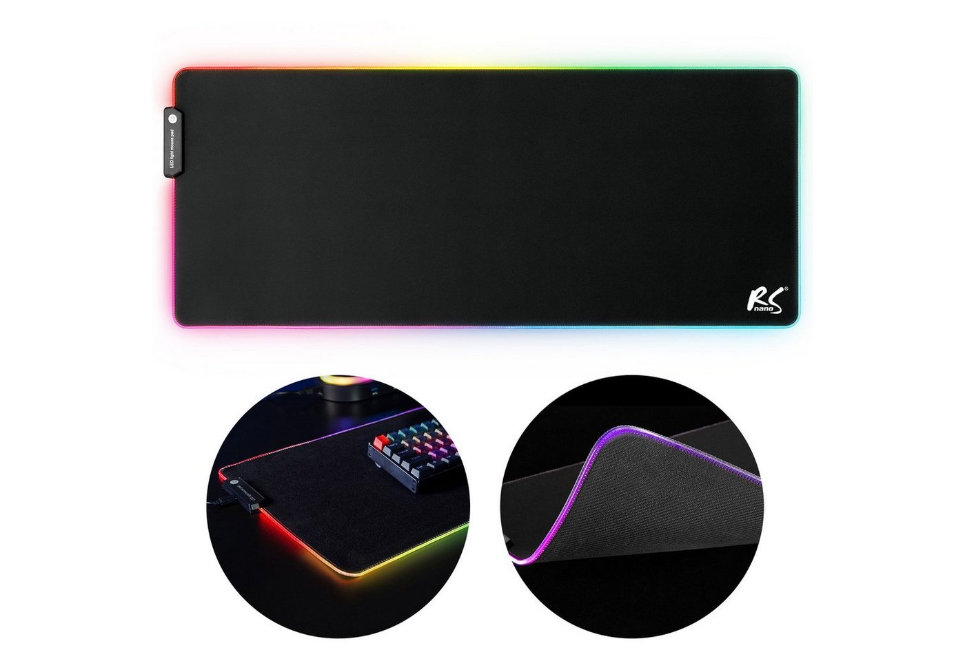 NanoRS Gaming Mauspad RS705, LED RGB Beleuchtung, Anti-Rutsch Unterseite, 80x30cm NanoRS Gaming Mauspad RS705, LED RGB Beleuchtung, Anti-Rutsch Unterseite, 80x30cm von NanoRS