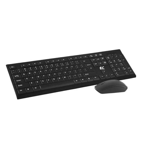 NanoRS Kabellose QWERTY Tastatur + Maus Set | 2,4 GHz, Reichweite: bis zu 10m | Mausauflösung: 1200 DPI | Nano USB-Empfänger | Flaches Design, Batteriebetrieben, Schwarz (Maus + Tastatur) NanoRS Kabellose QWERTY Tastatur + Maus Set | 2,4 GHz, Reichweite: bis zu 10m | Mausauflösung: 1200 DPI | Nano USB-Empfänger | Flaches Design, Batteriebetrieben, Schwarz (Maus + Tastatur) von NanoRS