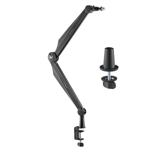 NanoRS Mikrofonhalterung 3/8"- und 5/8"-Gewinde Tischstativ max. 1 kg Belastung | Höhenverstellbar bis 84,7 cm | 360° drehbar | Mit Kabelmanagement | ideal für Studio und Streaming | RS422 von NanoRS