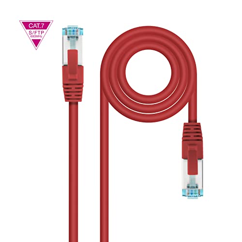 Nanocable 10.20.1701-R - Kat.7 600MHZ LSZH SFTP PIMF AWG26 Netzwerkkabel, Rot, 1 m von Nanocable