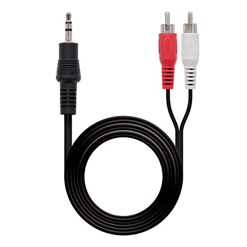 Nanocable 10.24.0305 - 2 Cinch Stereo Audiokabel, JACK 3.5/M-2xRCA/M, männlich-männlich, schwarz, 5.0 mts Nanocable 10.24.0305 - 2 Cinch Stereo Audiokabel, JACK 3.5/M-2xRCA/M, männlich-männlich, schwarz, 5.0 mts von NANOCABLE