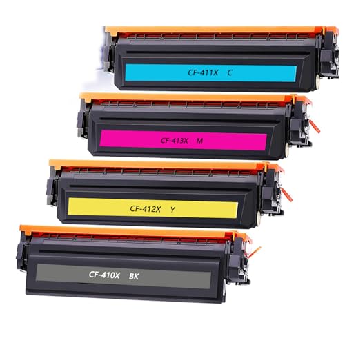 Nanologic 4er-Pack 410A Toner Kompatibel für HP 410X Multipack CF411A CF412A CF413A Druckerpatronen für HP Color Laserjet Pro MFP M477fdw M477fnw M477fdn M377dw M452dw M452nw M452dn von Nanologic