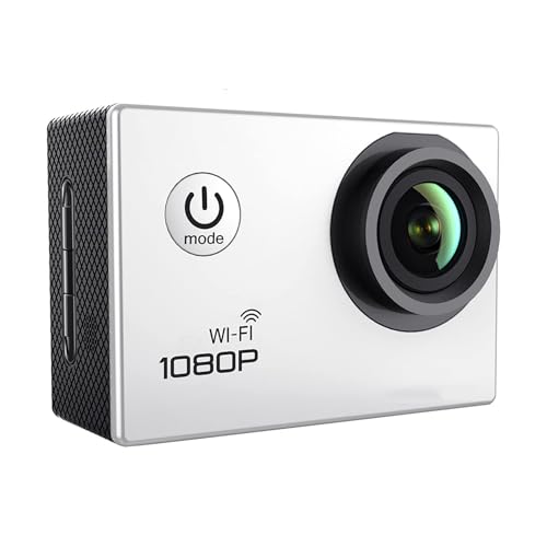 Nanologic Action Cam WiFi, Action Kamera 14 MP 30 FPS WiFi Actionkamera 2.0 Zoll LCD Sportkamera 1080P Full HD 170 ° Weitwinkel Actioncam [onhe Wasserdicht Case]- Weiß von Nanologic