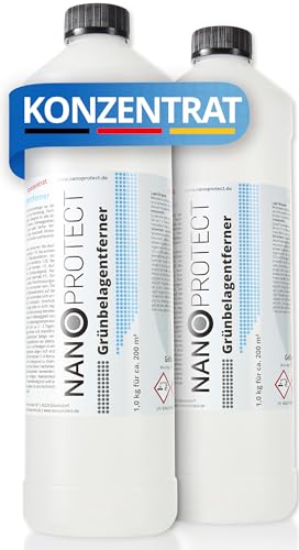 Nanoprotect Grünbelagentferner Konzentrat | 2 x 1 kg für 400 m² | Algenentferner und Flächendesinfektion | Kein Hochdruckreiniger nötig | Ideal für Pflastersteine und Gehwege Nanoprotect Grünbelagentferner Konzentrat | 2 x 1 kg für 400 m² | Algenentferner und Flächendesinfektion | Kein Hochdruckreiniger nötig | Ideal für Pflastersteine und Gehwege von Nanoprotect