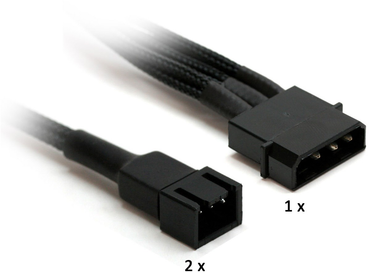 4-Pin > 2x3-Pin Kabel Single (0,3m) schwarz von Nanoxia