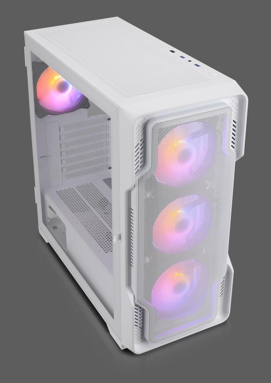 Nanoxia DS-9ARGB-W - Midi Tower - PC - Weiß - ATX - EATX - micro ATX - Mini-ITX - Kunststoff - Stahl - Gehärtetes Glas - Gaming (DS-9ARGB-W) von Nanoxia