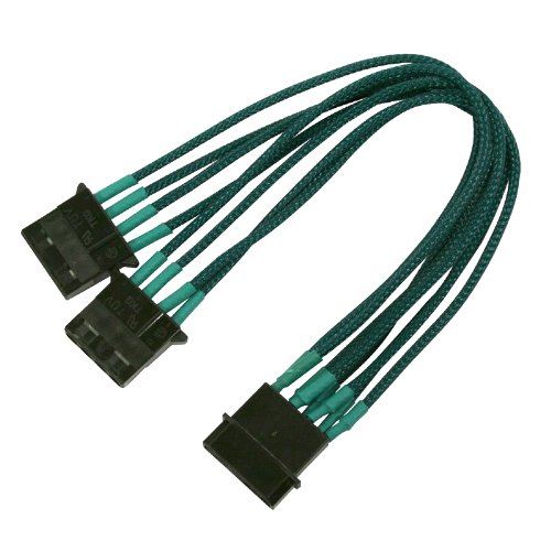 Nanoxia 900500026 4-Pin Molex Y-Kabel, 20 cm, Grüner Einzelsleeve von Nanoxia