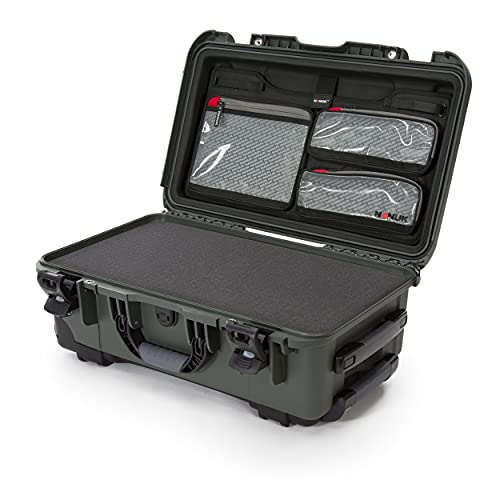 NANUK 935 Wasserdichter Hartschalenkoffer Mit Plüschschaumeinlage und Organizer für Deckele - Olive von NANUK