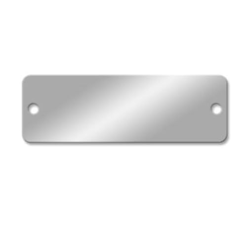 2,5 x 7,6 cm blanko Abgerundete Ecke Aluminium-Tags – 25 Stück von NapTags