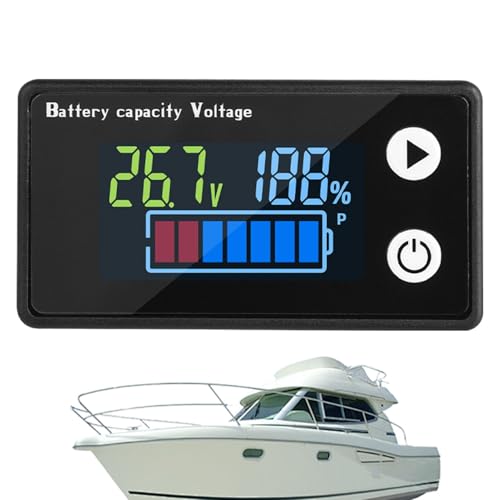 Batteriemonitor für Wohnmobil, kleiner Batteriemonitor, Batteriemonitor für kleine Golfwagen, Batteriespannungsanzeige, LED-Farbdisplay, Capac-Tester Batteriemonitor für Wohnmobil, kleiner Batteriemonitor, Batteriemonitor für kleine Golfwagen, Batteriespannungsanzeige, LED-Farbdisplay, Capac-Tester von Naqqios