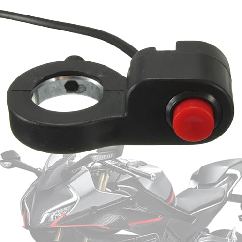 Motorrad-Start-Stopp-Taste – Startknopf für Motorradhupe, Halterung für Motorrad-Knopfgriff | Ein-/Ausschalter für Elektrofahrzeuge, D-Taste Motorrad-Start-Stopp-Taste – Startknopf für Motorradhupe, Halterung für Motorrad-Knopfgriff | Ein-/Ausschalter für Elektrofahrzeuge, D-Taste von Naqqios