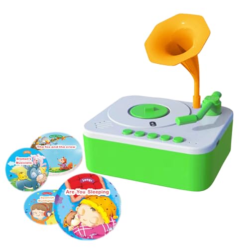 Plattenspieler für Kleinkinder | Grammophon, Musikspielzeug mit 96 Karten, Spielzeug für Kleinkinder, langlebiger Mini-Plattenspieler für Plattenspieler für Kleinkinder | Grammophon, Musikspielzeug mit 96 Karten, Spielzeug für Kleinkinder, langlebiger Mini-Plattenspieler für von Naqqios
