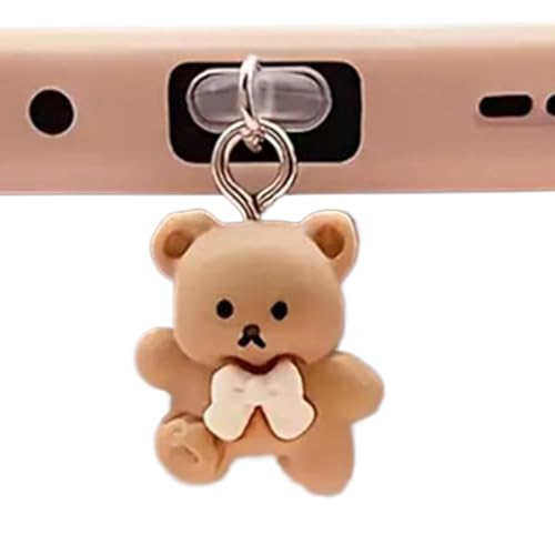 Staubschutzstecker USB C – Steckerabdeckung Typ C in niedlicher Bärenform | Schutz für Handy-Port, Staubschutzstecker, Anhänger für Stecker Staubschutz für Erwachsene von Naqqios